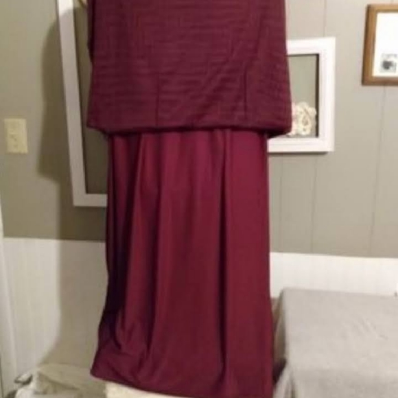 Cato Burgundy Midi Dress Sz 22/24W - Picture 5 of 14